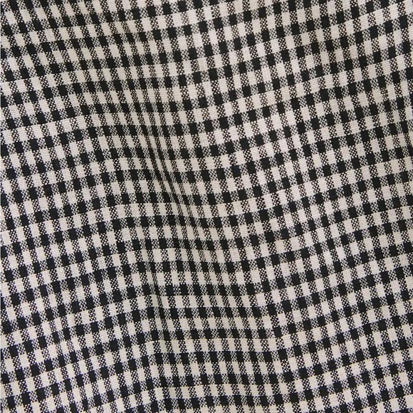 Reformation Rory Linen Belt Buckle A Line Mini Skirt Remy Check Gingham Plaid - Picture 10 of 10